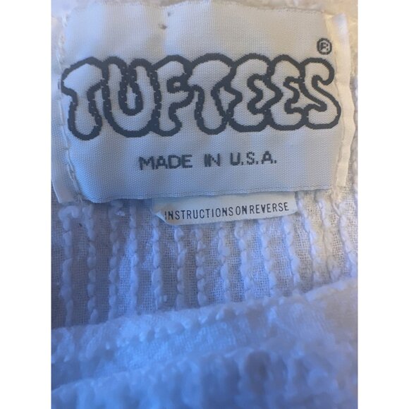 Tuftees White Terry Cloth Lounge Swim Cover Up Vintage 80s Dress Medium - Picture 3 of 5